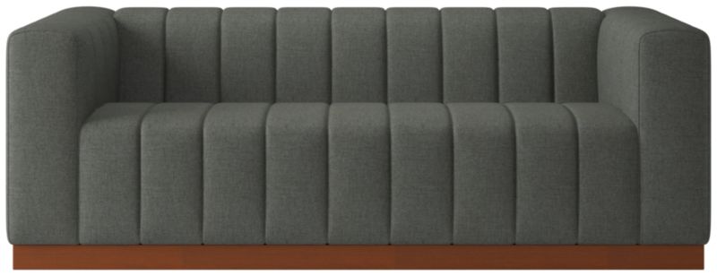 Forte 81" Channeled Sofa with Walnut Base Taylor Charcoal - image 0 of 7