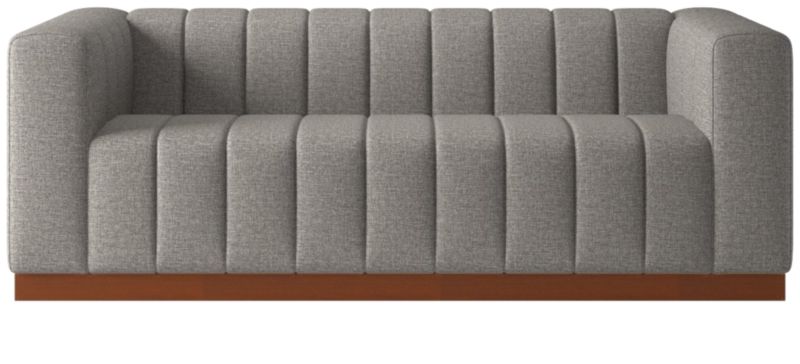 Forte 81" Channeled Sofa with Walnut Base Taylor Felt Grey - image 0 of 8