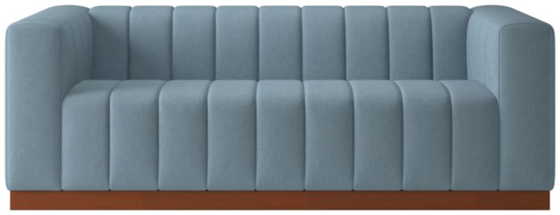 Forte 81" Channeled Sofa with Walnut Base Lisbon Wedgewood - image 0 of 8