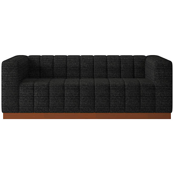 Forte 81" Illecebrous Black Star Sofa with Walnut Base