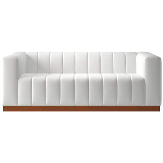 Forte 88" Nomad Marshmallow Sofa with Walnut Base