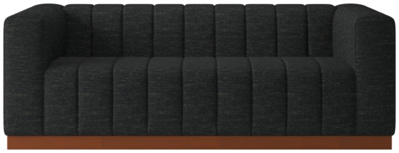 Forte 81" Channeled Sofa with Walnut Base Curious Ebony - image 0 of 7