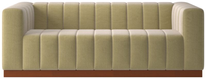 Forte 81" Channeled Sofa with Walnut Base Luca Camel - image 0 of 8