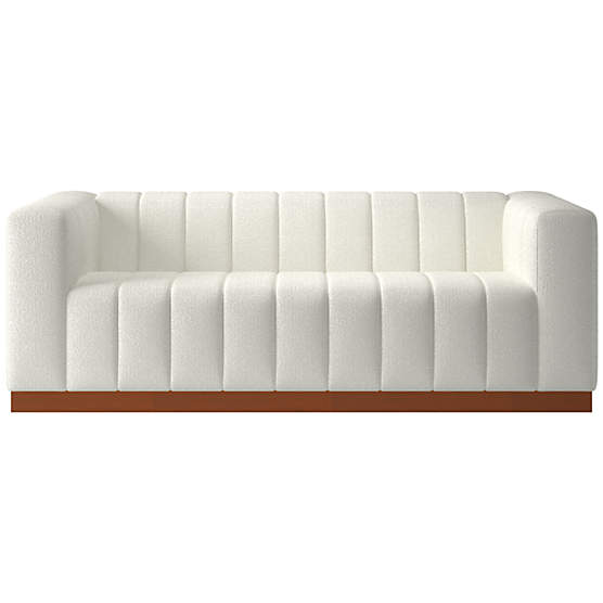 Forte 81" Hartman Fondant Sofa with Walnut Base