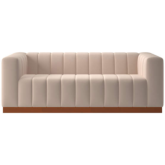 Forte 81" Nova Dawn Sofa with Walnut Base