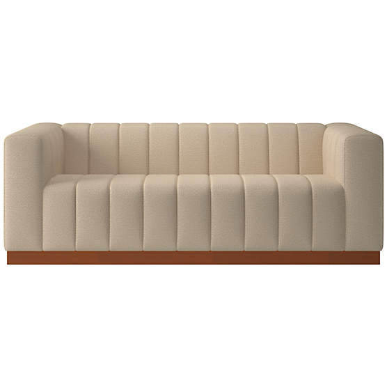 Forte 81" Hartman Camel Sofa with Walnut Base