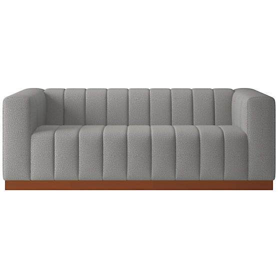 Forte 81" Hartman Charcoal Sofa with Walnut Base