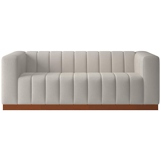 Forte 81" Nomad Stone Sofa with Walnut Base