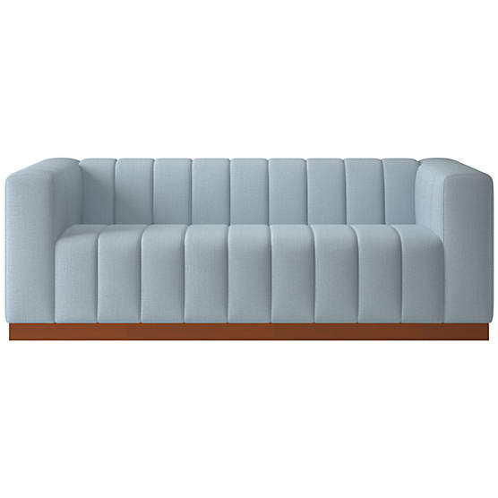 Forte 81" Nomad Chambray Sofa with Walnut Base