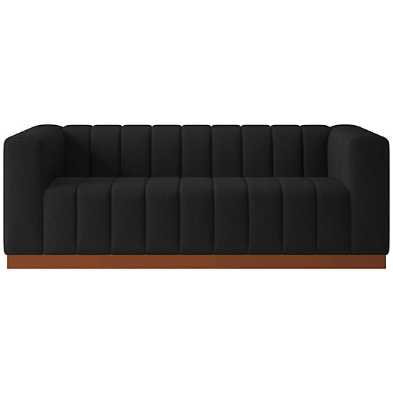 Forte 81" Hartman Night Sofa with Walnut Base