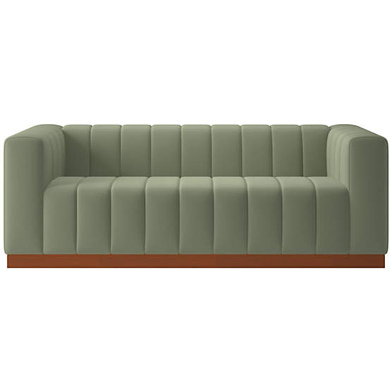 Forte 81" Luca Sage Sofa with Walnut Base