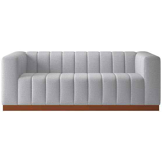 Forte 81" Artisan Ash Sofa with Walnut Base
