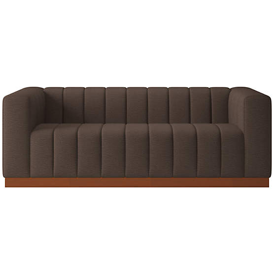 Forte 81" Curious Java Sofa with Walnut Base