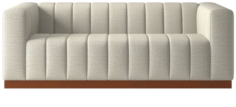 Forte 81" Channeled Sofa with Walnut Base Deauville Stone - image 0 of 9