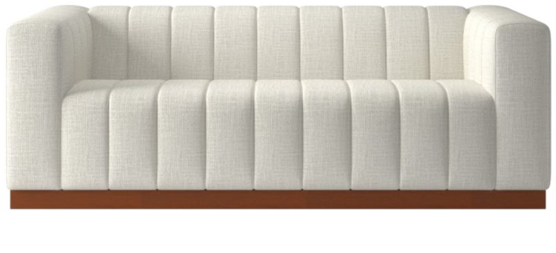 Forte 81" Channeled Sofa with Walnut Base Lindy Snow - image 0 of 8