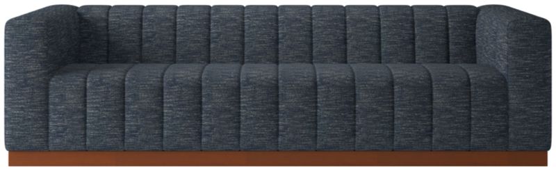 Forte 101" Extra-Large Channeled Sofa with Walnut Base Curious Eclipse - image 0 of 7