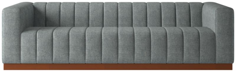 Forte 101" Extra-Large Channeled Sofa with Walnut Base Nomad Charcoal - image 0 of 7