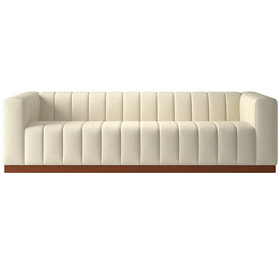 Forte Channeled Bloce Cream Extra Large Sofa