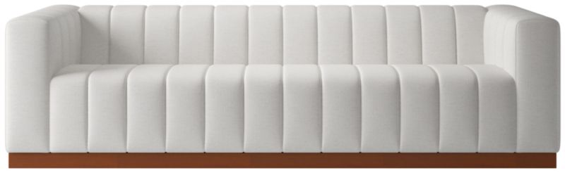 Forte 101" Extra-Large Channeled Sofa with Walnut Base Curious Linen - image 0 of 7