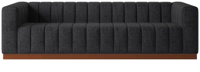 Forte Channeled Extra Large Sofa Bloce Noir - image 0 of 7