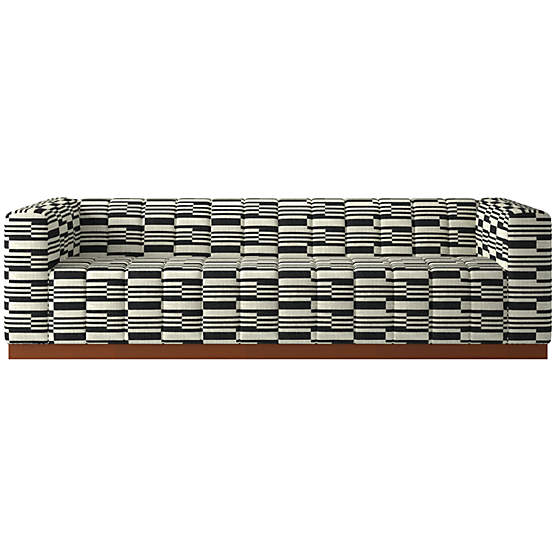 Forte 101" Extra-Large Channeled Sofa with Walnut Base Piano Domino
