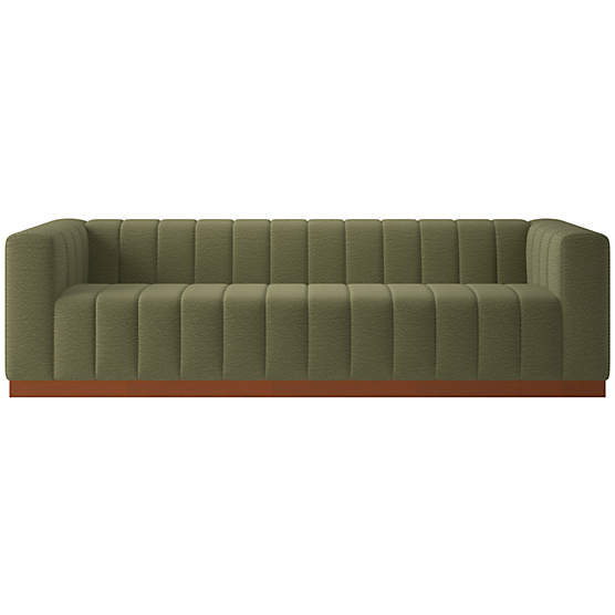 Forte 101" Coverlet Hunter Sofa with Walnut Base