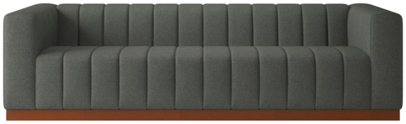 Forte 101" Extra-Large Channeled Sofa with Walnut Base Taylor Charcoal - image 0 of 7