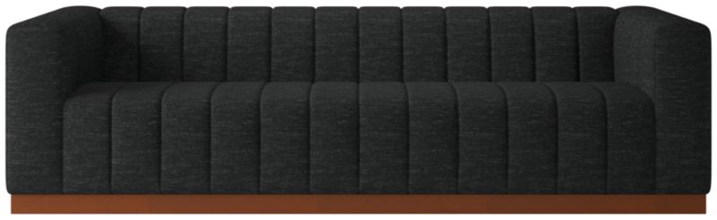 Forte 101" Extra-Large Channeled Sofa with Walnut Base Curious Ebony - image 0 of 8