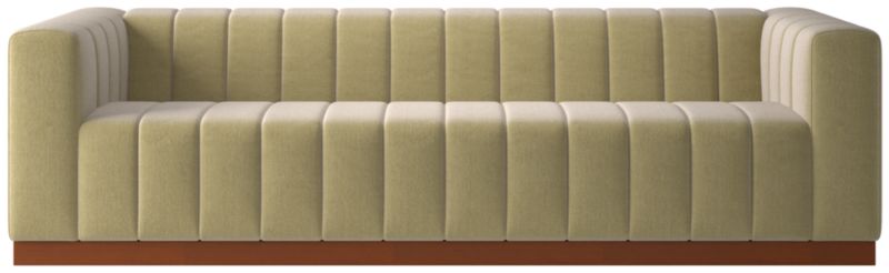 Forte 101" Extra-Large Channeled Sofa with Walnut Base Luca Camel - image 0 of 7