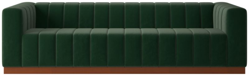 Forte 101" Extra-Large Channeled Sofa with Walnut Base Luca Juniper - image 0 of 7