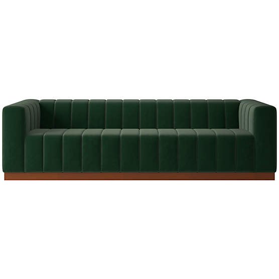 Forte 101" Extra-Large Channeled Sofa with Walnut Base Luca Juniper