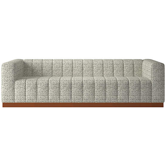 Forte 101" Hartman Tuxedo Sofa with Walnut Base