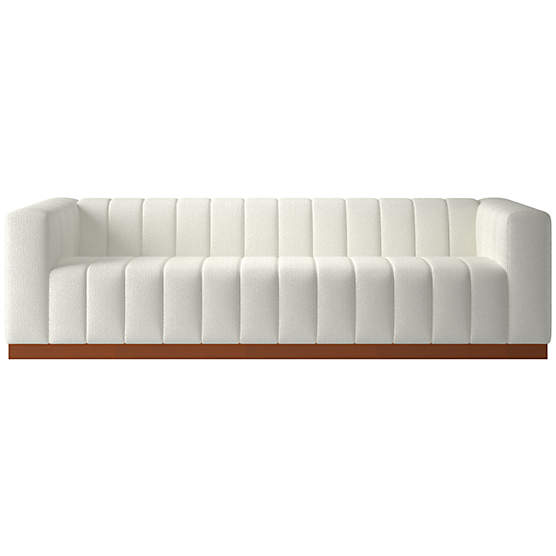 Forte 101" Hartman Fondant Sofa with Walnut Base