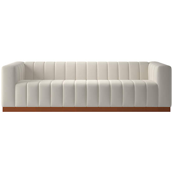 Forte 101" Illecebrous Malt Sofa with Walnut Base