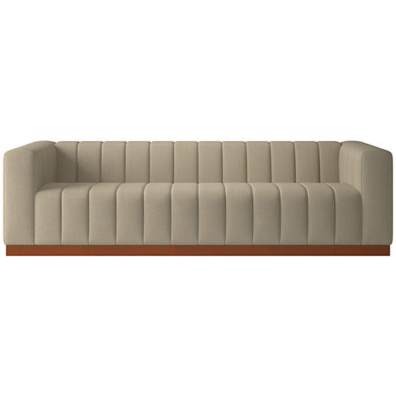 Forte 101" Nomad Cafe Sofa with Walnut Base