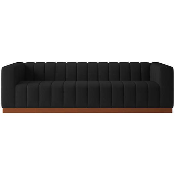 Forte 101" Hartman Night Sofa with Walnut Base