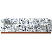 Forte 101" Landscape Blue Sofa with Walnut Base