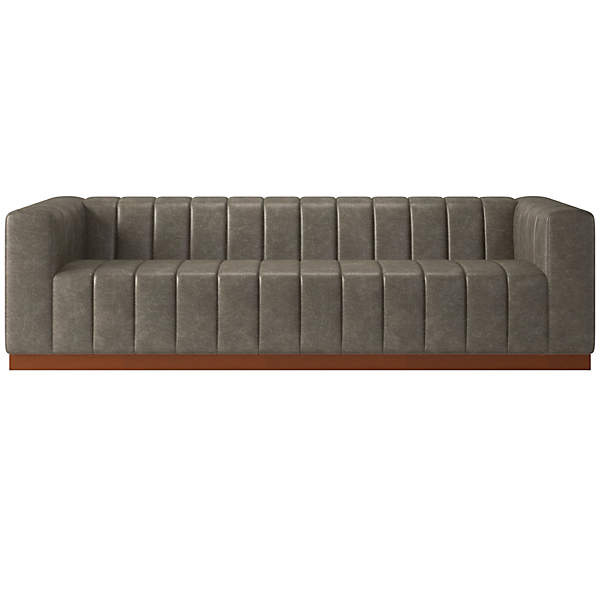 Forte Channeled Leather Extra Large, Extra Large Leather Sofa