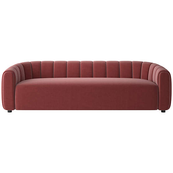 Fitz 98" Channeled Sofa Luca Rose