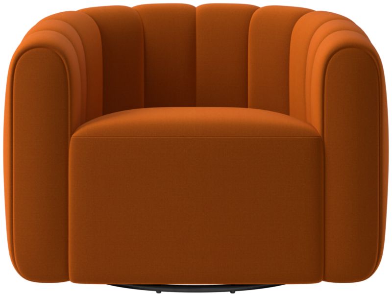 Fitz Channeled Russet Velvet Swivel Chair