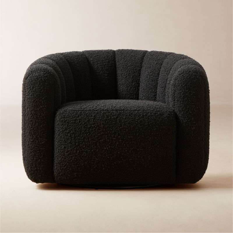 Black swivel store club chair