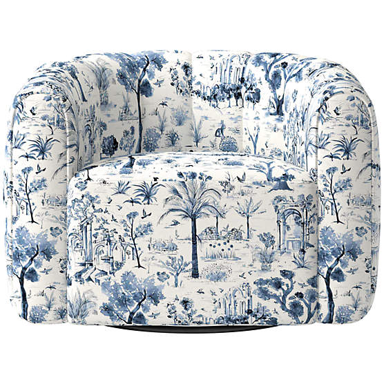 Fitz Swivel Chair Landscape Blue