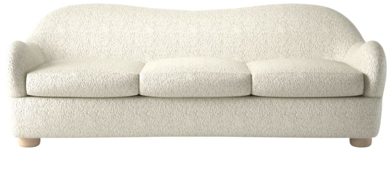 Bacio Bloce Grey Boucle Sofa with Oak Legs by Ross Cassidy - image 0 of 2