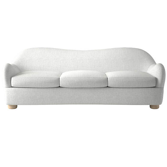 Bacio Elliot Dove Grey Sofa with Oak Legs by Ross Cassidy