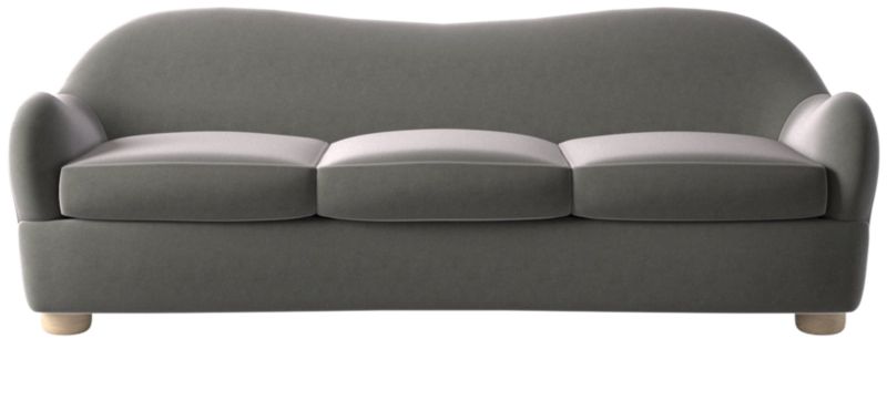 Viewing product image Bacio Luca Storm Velvet Sofa with Oak Legs by Ross Cassidy - image 1 of 2