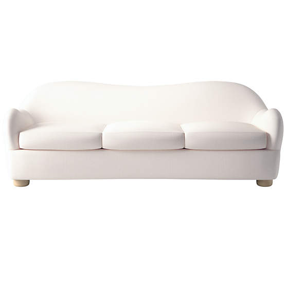 Bacio Biba Frost Performance Fabric Sofa with Oak Legs by Ross Cassidy