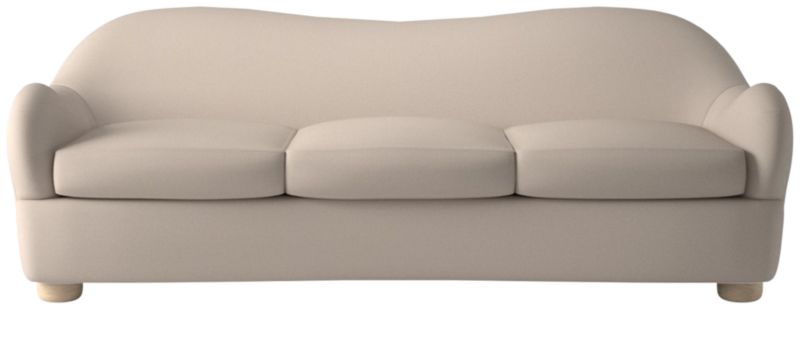 Bacio Luca Bone Velvet Sofa with Oak Legs by Ross Cassidy - image 0 of 2