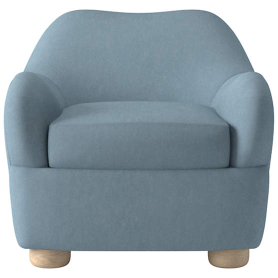Bacio Lounge Chair with Bleached Oak Legs Lisbon Wedgewood by Ross Cassidy