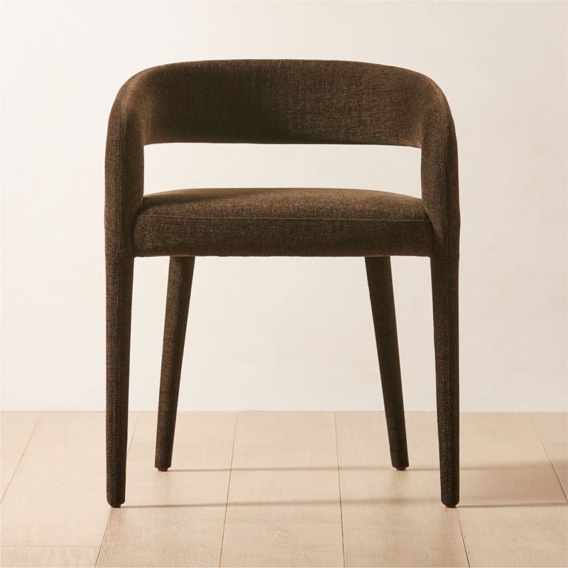 Lisette Modern Brown Upholstered Dining Chair Reviews CB2