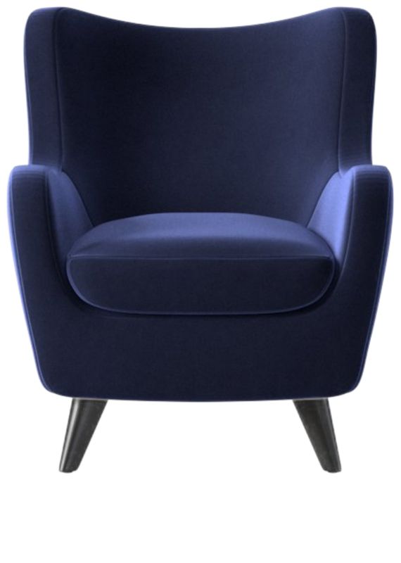 Cb2 blue velvet store chair